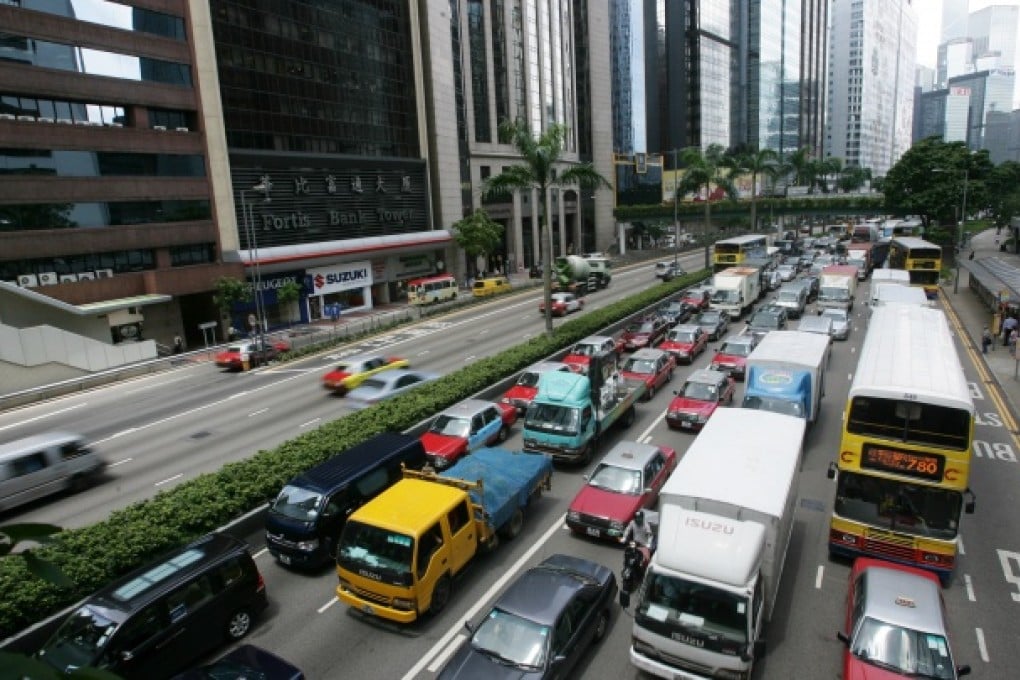Traffic is heavily congested from Central to Hong Kong Island east. Photo: Ricky Chung