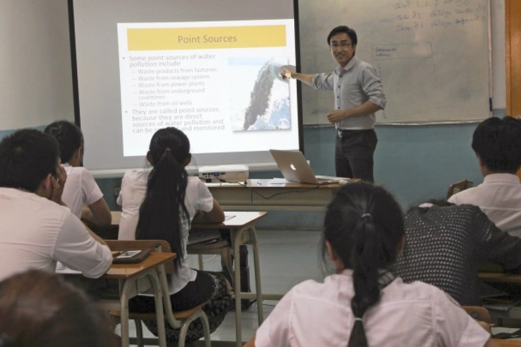 A class at China's first university campus abroad in Laos.