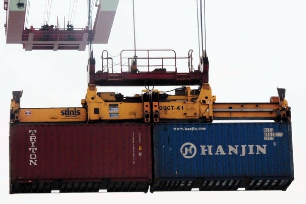 China's export growth fell sharply to 1 per cent year on year last month. Photo: AFP