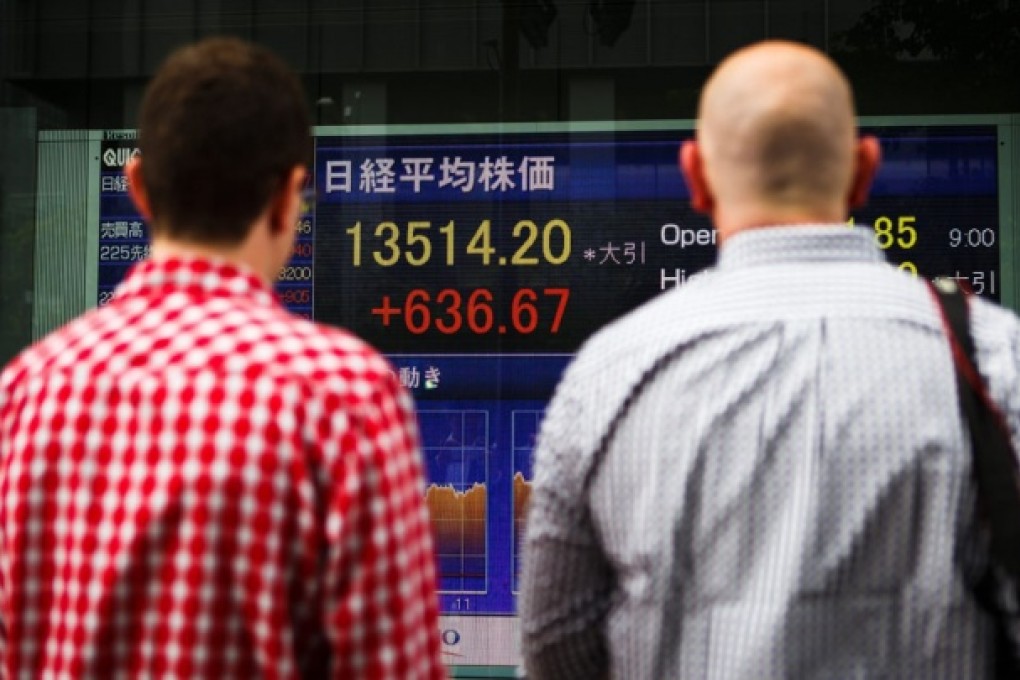 Japan's Nikkei surged 5 per cent yesterday. Photo: EPA