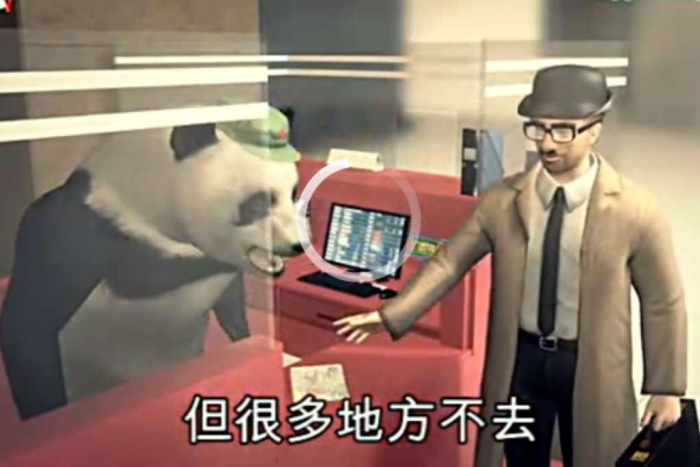 US whistleblower Edward Snowden passing Hong Kong customs in an Apple Daily video animation. Photo: Screenshot appledaily.com.hk