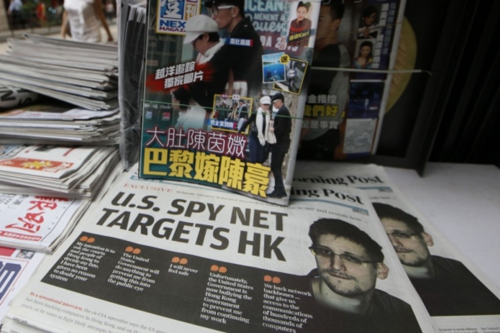 Edward Snowden talks to the South China Morning Post. Photo: AP