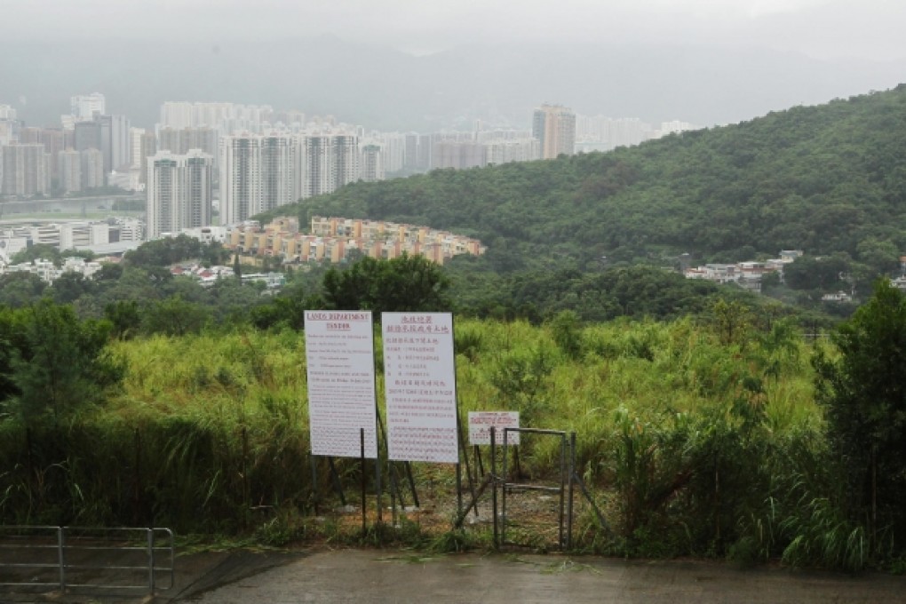 This site at Kau To, Sha Tin, currently up for tender, could have its value affected by the low price paid for another plot of land yesterday. Photo: Nora Tam
