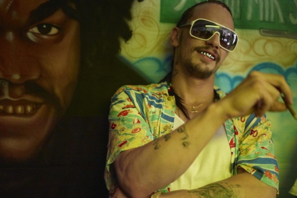 James Franco as a gangster in Spring Breakers.