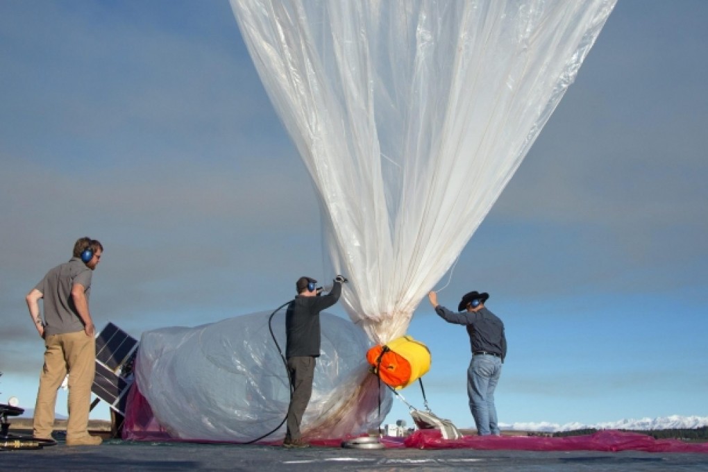Project Loon workers prepare to float as many as 30 balloons above Christchurch in New Zealand, in this photo from Google. Photo: EPA
