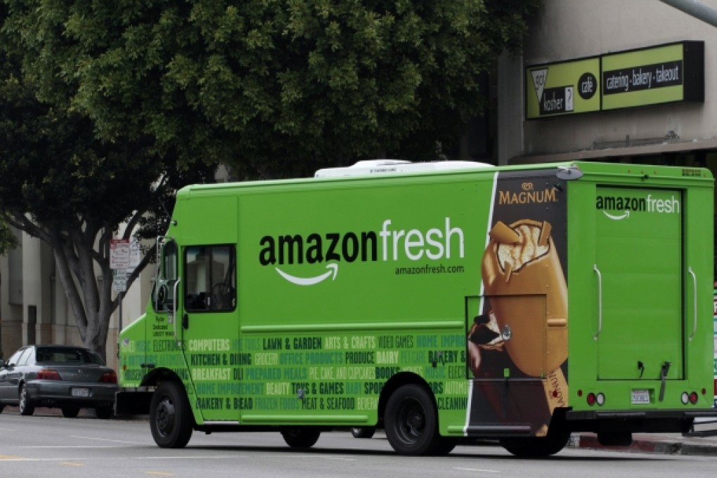 Amazon’s foray into the onloine grocery business brings it into head-on competition with groups like Safeway and Wal-Mart, which is also trialling a fast delivery service. Photo: Reuters