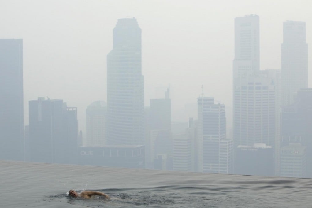 The smoky view from Singapore's Marina Bay Sands. Photo: Reuters