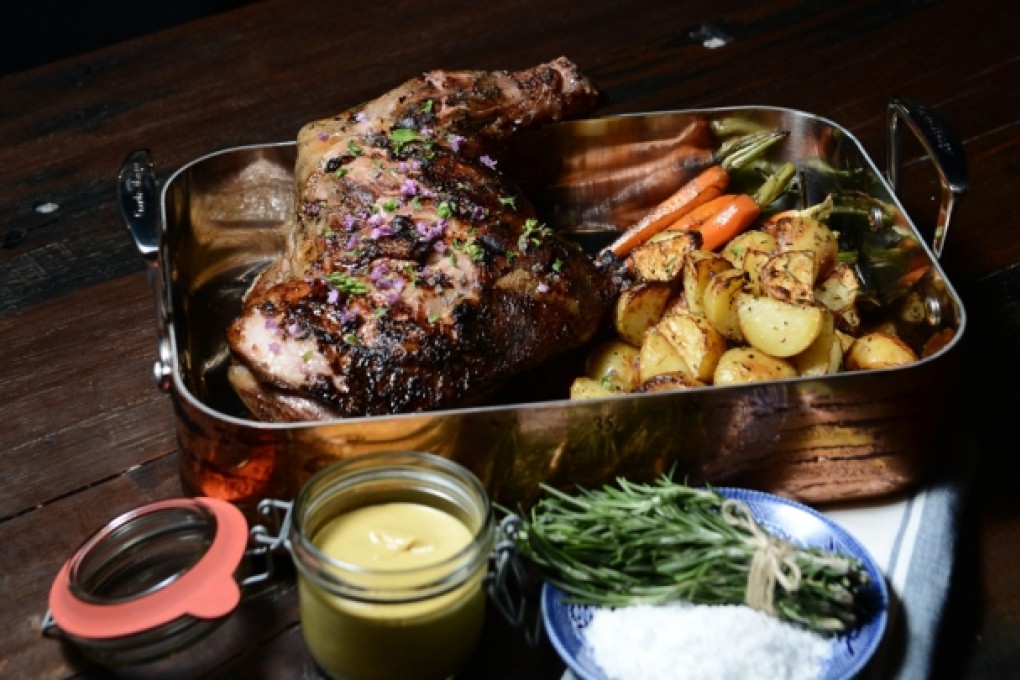 DENAUX FARM ROASTED LAMB SHOULDER WITH ROSEMARY-INFUSED OLIVE OIL