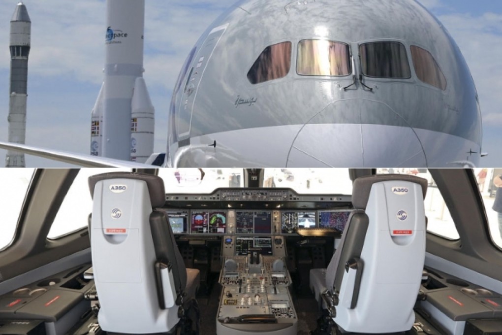 Airbus and Boeing are showing off their next-generation long-range jets at the Paris Air Show. The planes are crucial to the future of both companies. Photos: Reuters, Bloomberg