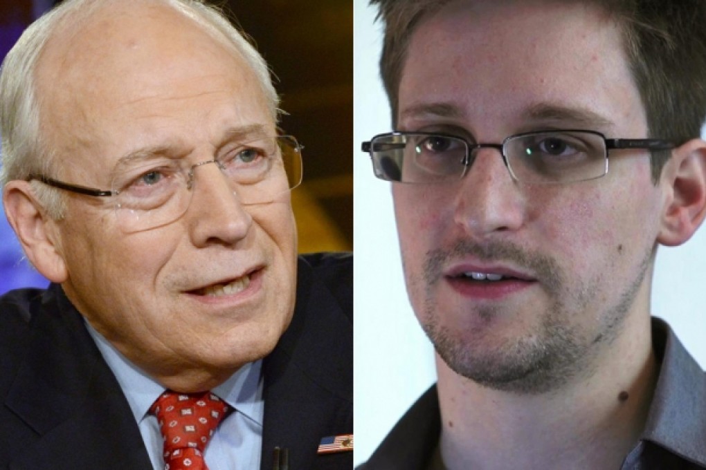 Dick Cheney (left) says that Edward Snowden is a traitor.