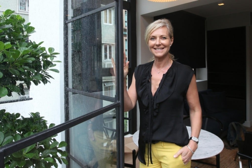 Helen Lindman, a former lawyer who renovates old buildings, at her latest project in Upper Station Street, Sheung Wan. Photo: Jonathan Wong
