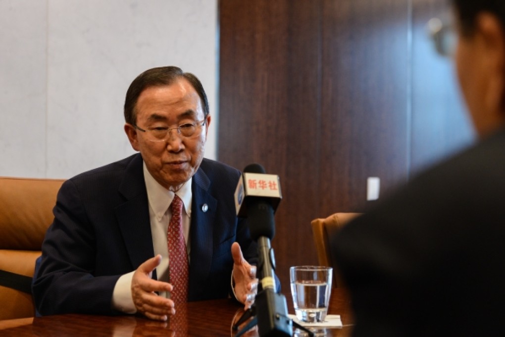 UN Secretary-General Ban Ki-moon interviewed at the UN headquarters in New York. Photo: Xinhua