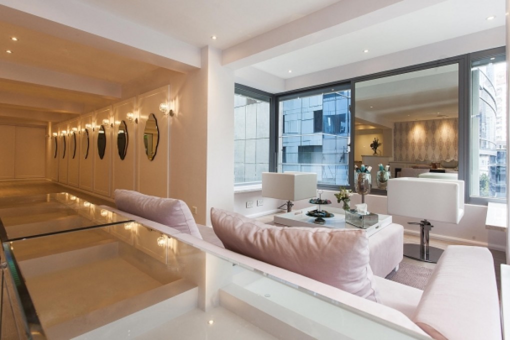 The swish interior of Airplay Blow-Dry Bar in Wyndham Street, Central.