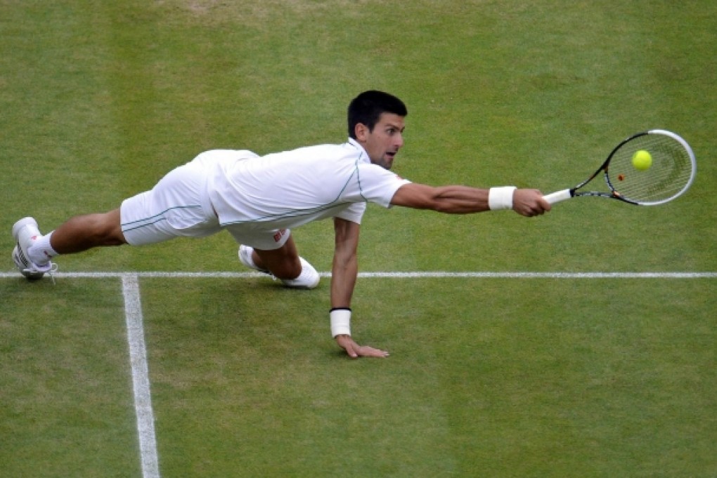 Novak Djokovic in action during his semi-final match against Roger Federer at Wimbledon last year. Djokovic says the man he would most like to have played is retired American great Pete Sampras. Photo: AFP