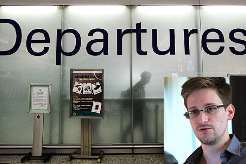 Edward Snowden (inset) left Hong Kong on Sunday morning on Russian airline Aeroflot. Photo: Dickson Lee