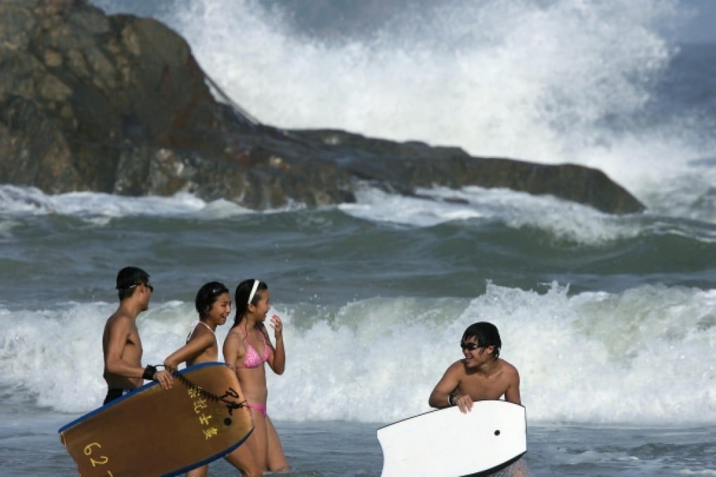 While surfers enjoy the big waves at Shek O Beach, such conditions often overwhelm weaker swimmers.Photo: Martin Chan
