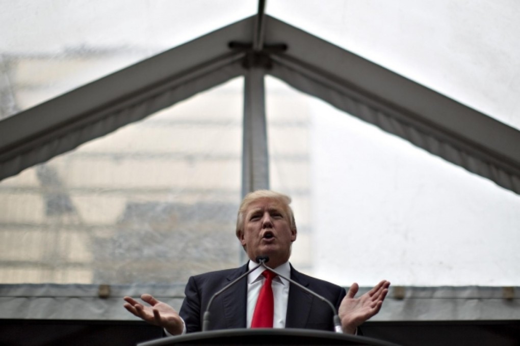 Donald Trump announces his Vancouver hotel plan. Photo: Reuters