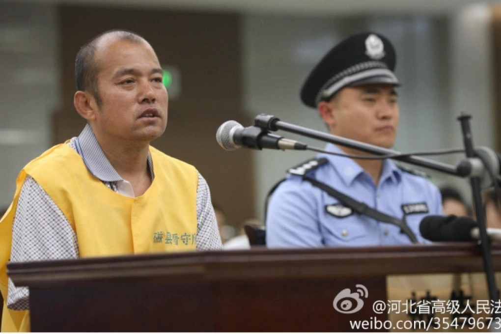 Wang Shujin on trial on Tuesday. Photo: Hebei's Higher Court