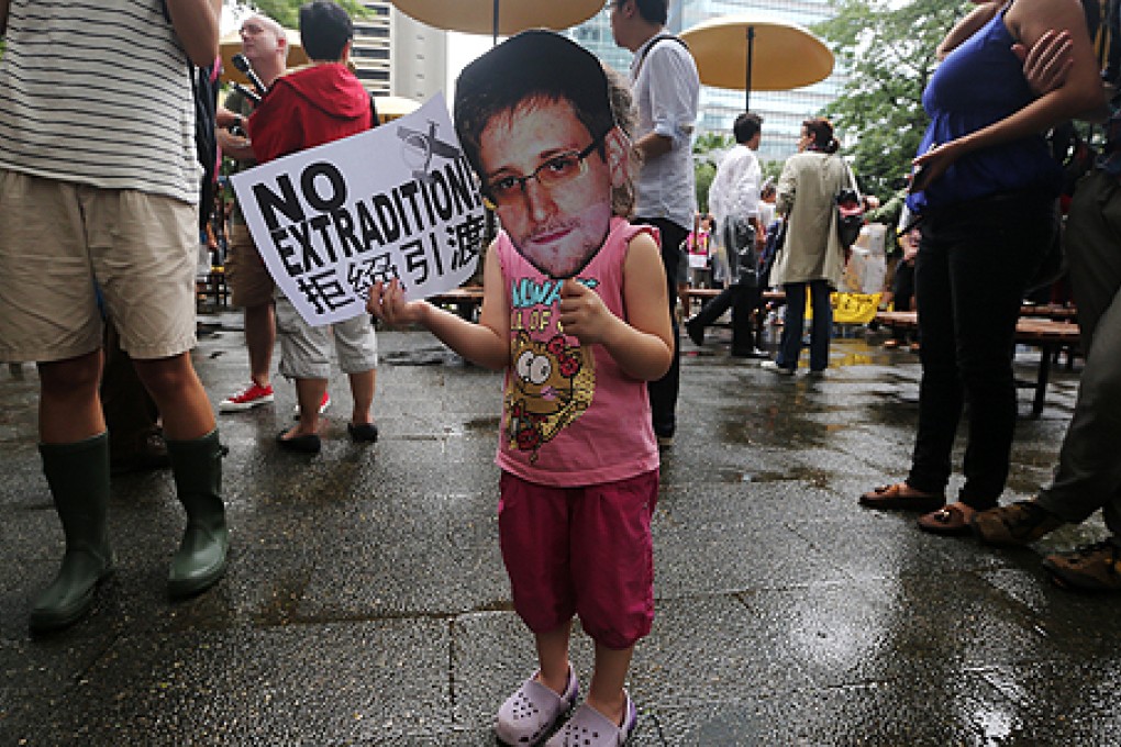 Hongkongers marched on June 15 to protest US spying and support Edward Snowden. Photo: Sam Tsang
