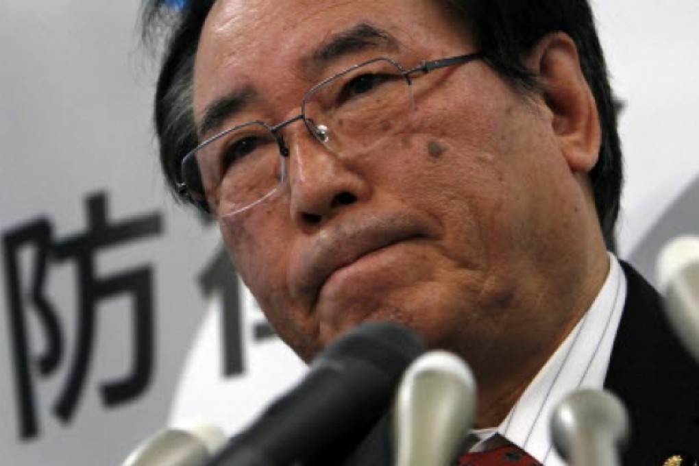 Former Japanese Defence Minister Yasuo Ichikawa in a press conference to announce a stealth fighter deal with Lockheed Martin in 2011. Photo: AP