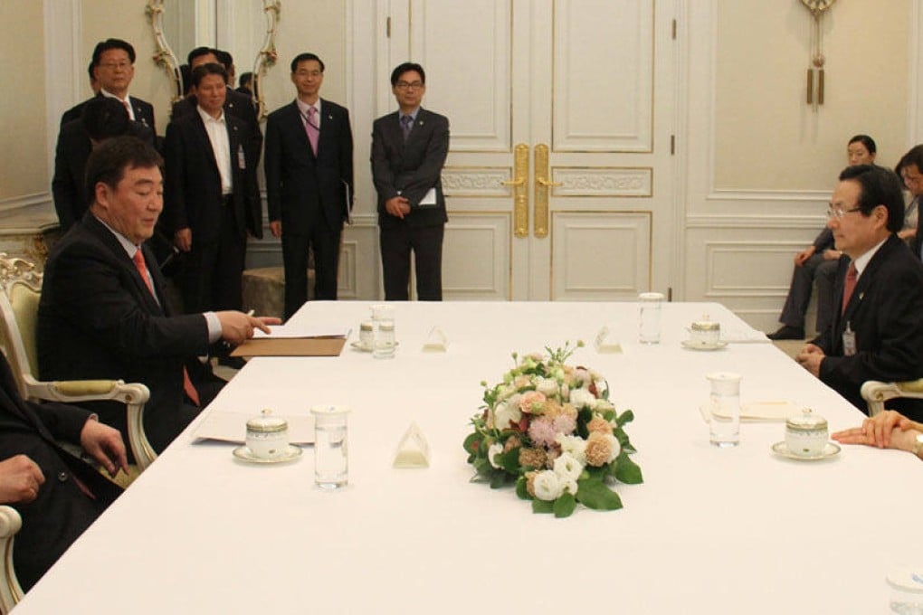 Park Geun-hye meets former Chinese state councillor Tang Jiaxuan in Seoul earlier this month. The South Korean president speaks Putonghua fluently. Photo: Xinhua