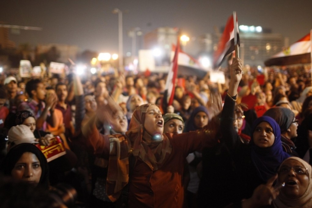 Protesters chant anti-Mursi and anti-Muslim Brotherhood slogans in Tahrir square, Cairo. Photo: Reuters