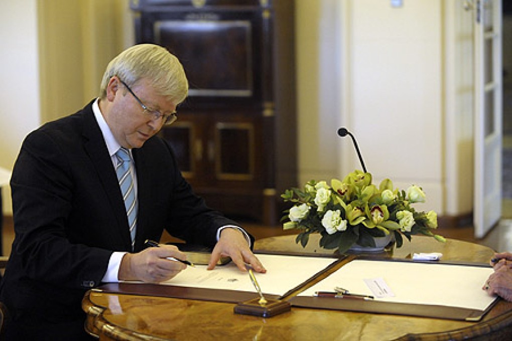 Kevin Rudd was sworn in as Australian prime minister for the second time. Photo: Reuters