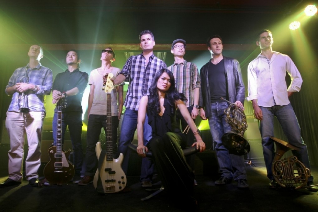 Shaolin Fez includes Sam Ferrer (fourth from left) and Jennifer Palor (seated). Photo: Jonathan Wong