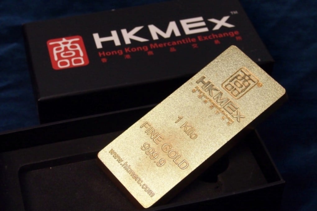 Gold bar from Hong Kong Mercantile Exchange. Photo: SCMP