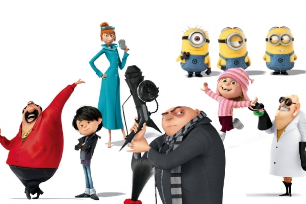 Gru (centre), voiced by Steve Carell, is more domesticated this time round but still finds himself tested by children, Minions, sidekicks, government agents and evildoers.