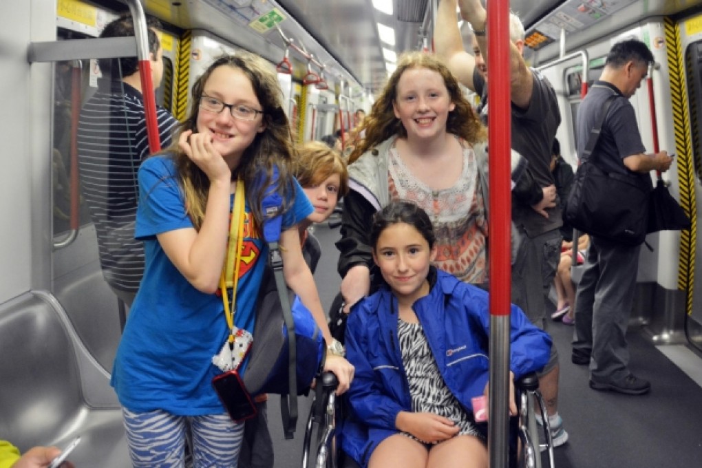 From left: Alexandra Bower, Oscar Willmott, Macy Higgins and Clare Payne (in wheelchair) from Peak School.