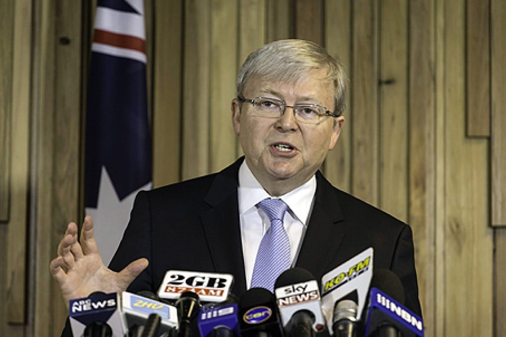 New Australian Prime Minister Kevin Rudd unveiled his cabinet on Monday. Photo: EPA