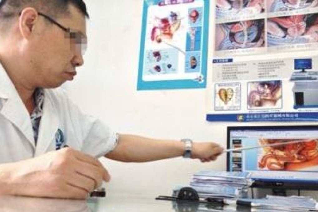 Dr Song of Beijing Jingtan Hospital, who diagnosed an undercover reporter with various illnesses. Photo: Screenshot via People's Daily.
