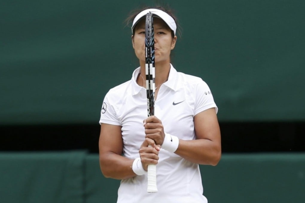 Li Na reacts to Agnieszka Radwanska. Photo: Reuters