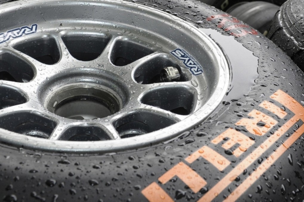 Pirelli tyres sit in the rain ahead of a race. The company has hit back at criticism. Photo: AP