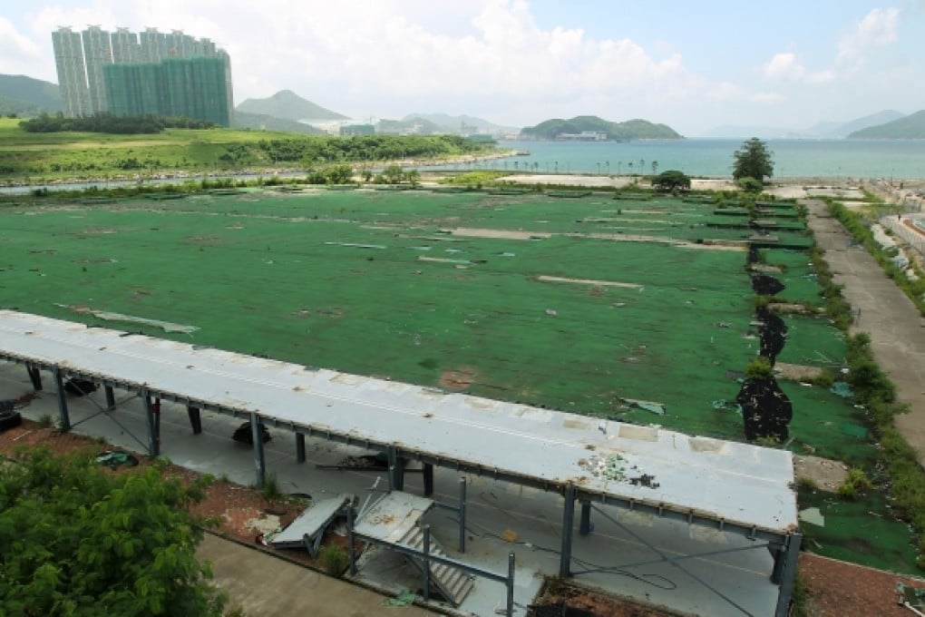 A government site numbered 68B2 in Tseung Kwan O, which used to be the Island Golf Club Tseung Kwan O Driving Range, is put up for tender. Photo: Nora Tam