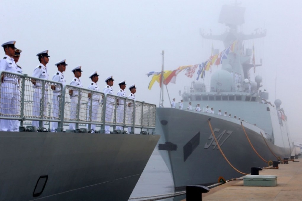 A Chinese fleet consisting of seven naval vessels departed from east China's harbour city of Qingdao on Monday to participate in Sino-Russian joint naval drills scheduled for July 5 to 12. Photo: Xinhua
