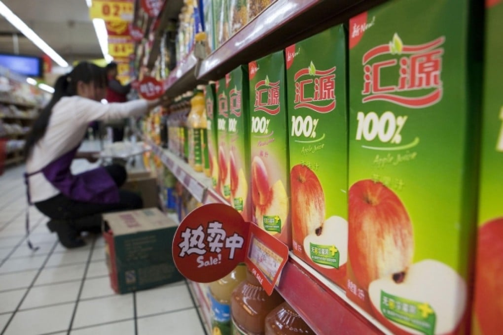 Huiyuan Juice hopes to raise its gross profit margin from 28 per cent to up to 35 per cent within three years. Photo: Bloomberg
