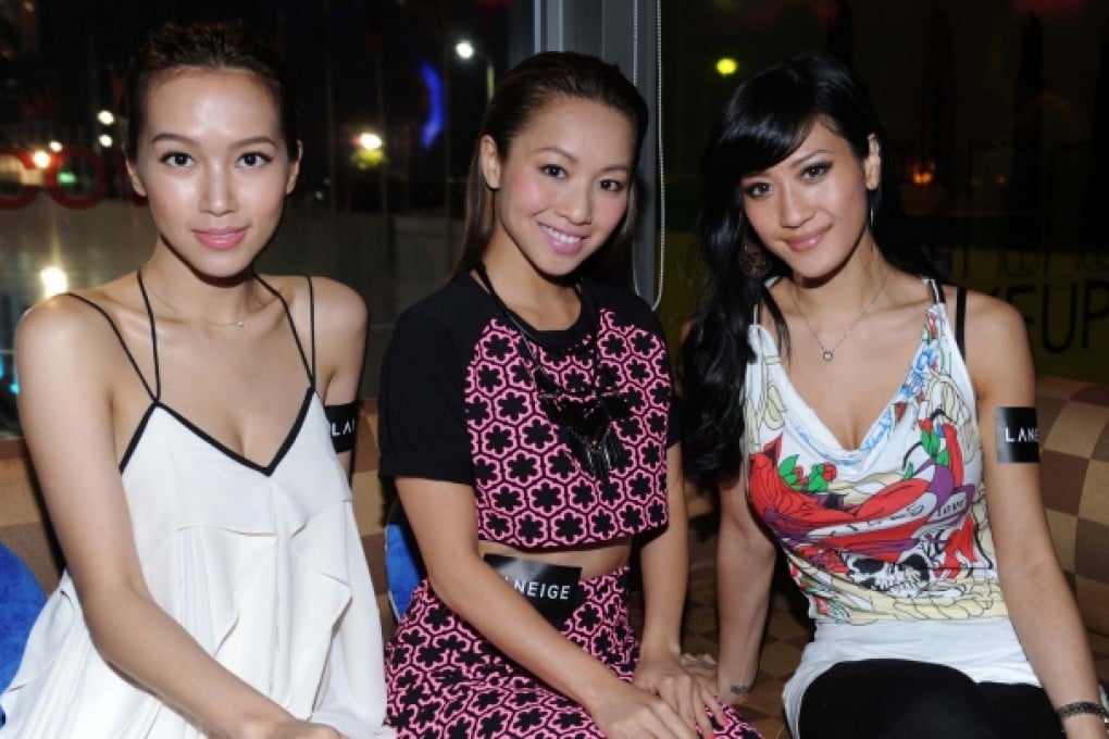 From left: Model Kelly Fu, Canto-pop singer Stephanie Cheng and socialite Elaine Lee. Photo: James Whittle