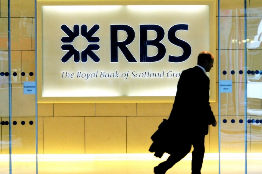 Britain is considering whether to split up Royal Bank of Scotland, which is now 81-per cent government owned. Photo: AFP