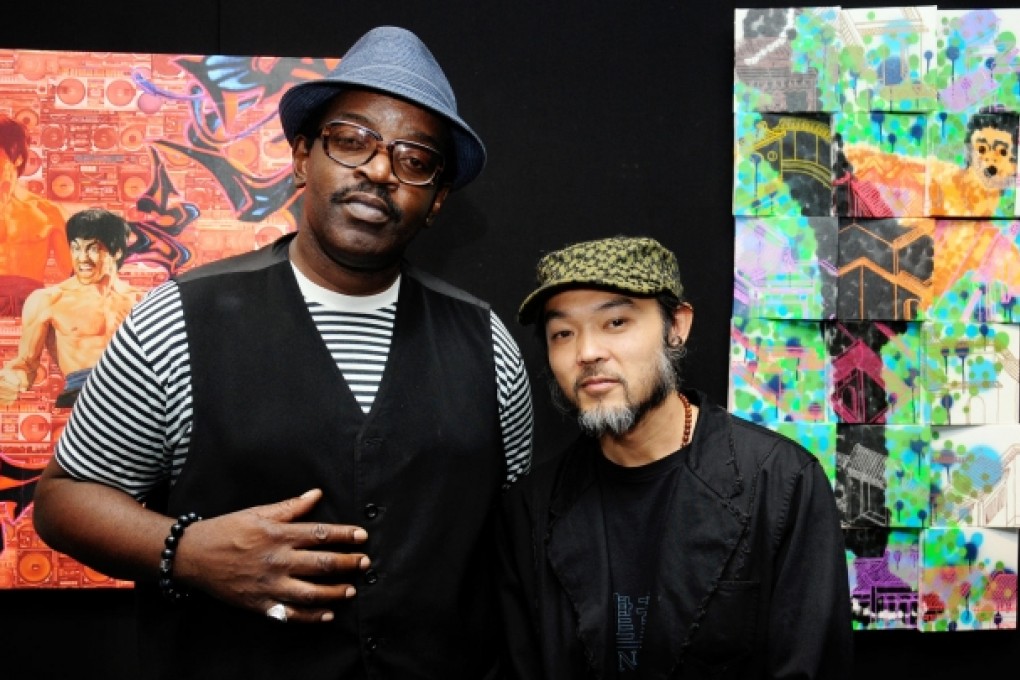 Fred Brathwaite (Fab Five Freddy) and Chan Kwong-yan (MC Yan) at opening night of "Kung Fu Wildstyle" at Lincoln Centre in New York. Photo: Julie Cunnah