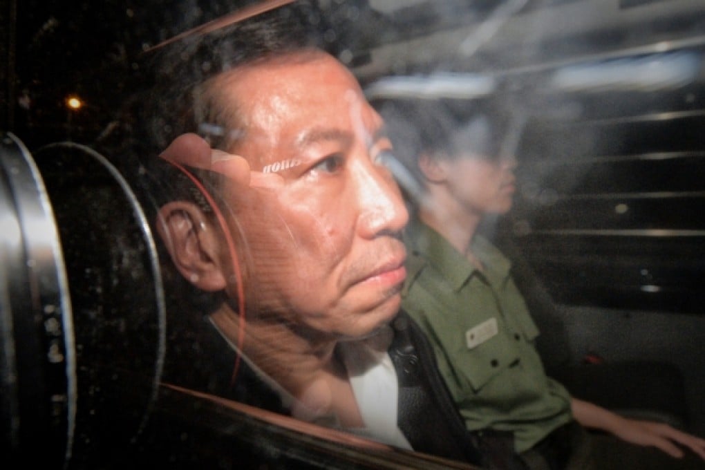 Peter Chan Chun-chuen leaves court in a corrections' vehicle after his conviction for forging late tycoon Nina Wang''s will. Photo: SCMP