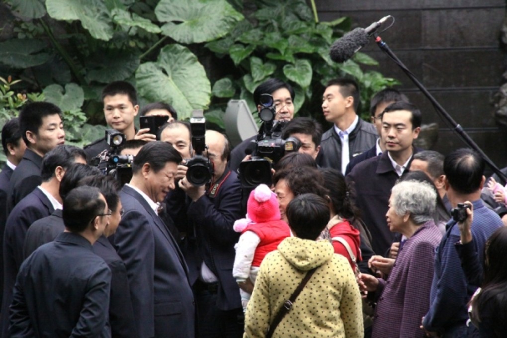 Xi Jinping visited Donghaochong canal in Guangzhou. Photo: SCMP