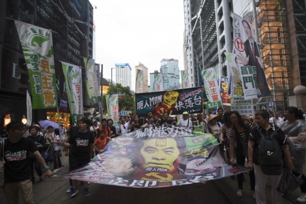 Pro-democracy protesters in the July 1 march. Photo: Reuters