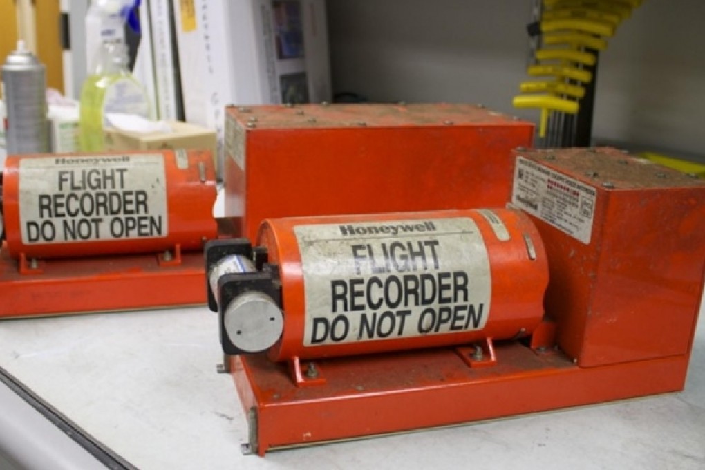 The aircraft's flight data and voice recorders. Photo: NYT