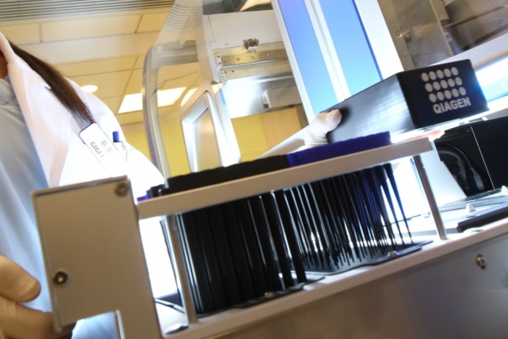 DNA samples are inserted into an access array for clinical diagnosis using next-generation sequencing. Photo: SCMP