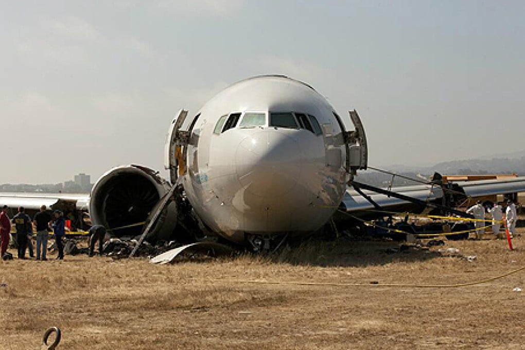The Asiana plane crashed when it came in too low and slow for landing. Photo: EPA