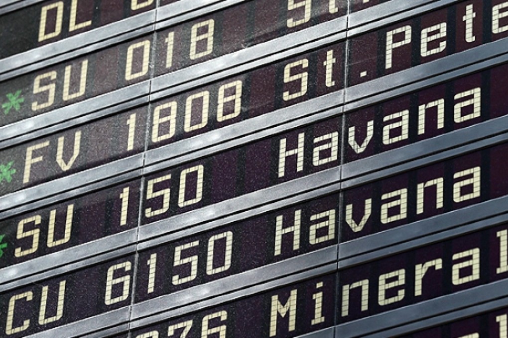 The departure board at Sheremetyevo airport in Moscow. Photo: EPA