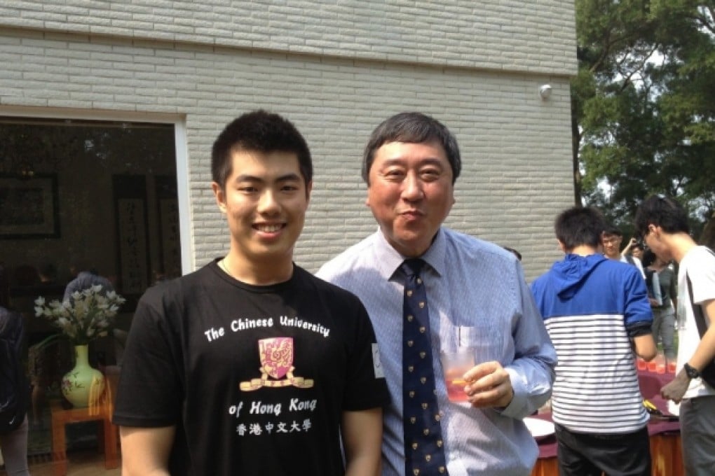 CUHK student Wang Yunan (left) and Vice-Chancellor Joseph Sung. Photo: Wang Yunan