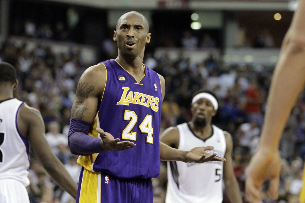 Los Angeles Lakers guard Kobe Bryant reacts after being called for a foul during the third quarter against the Sacramento Kings in an NBA basketball game in Sacramento, California. Photo: AP